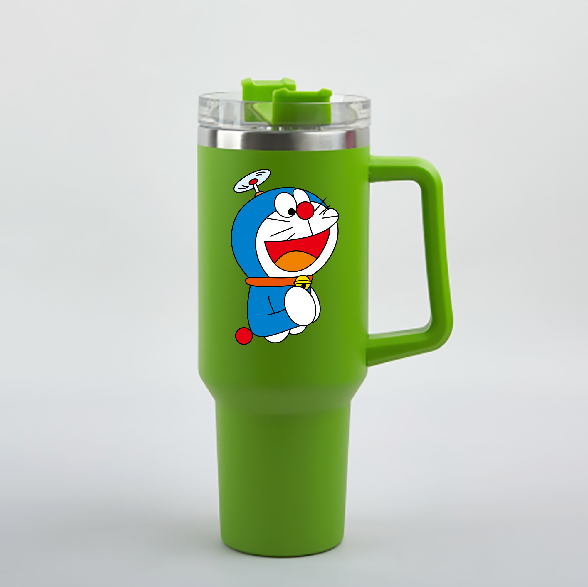 （画像用） ドラえもん Doraemon 1200mL車用タンブラー - クリスタルステッカー（プラスチックストロー付き）